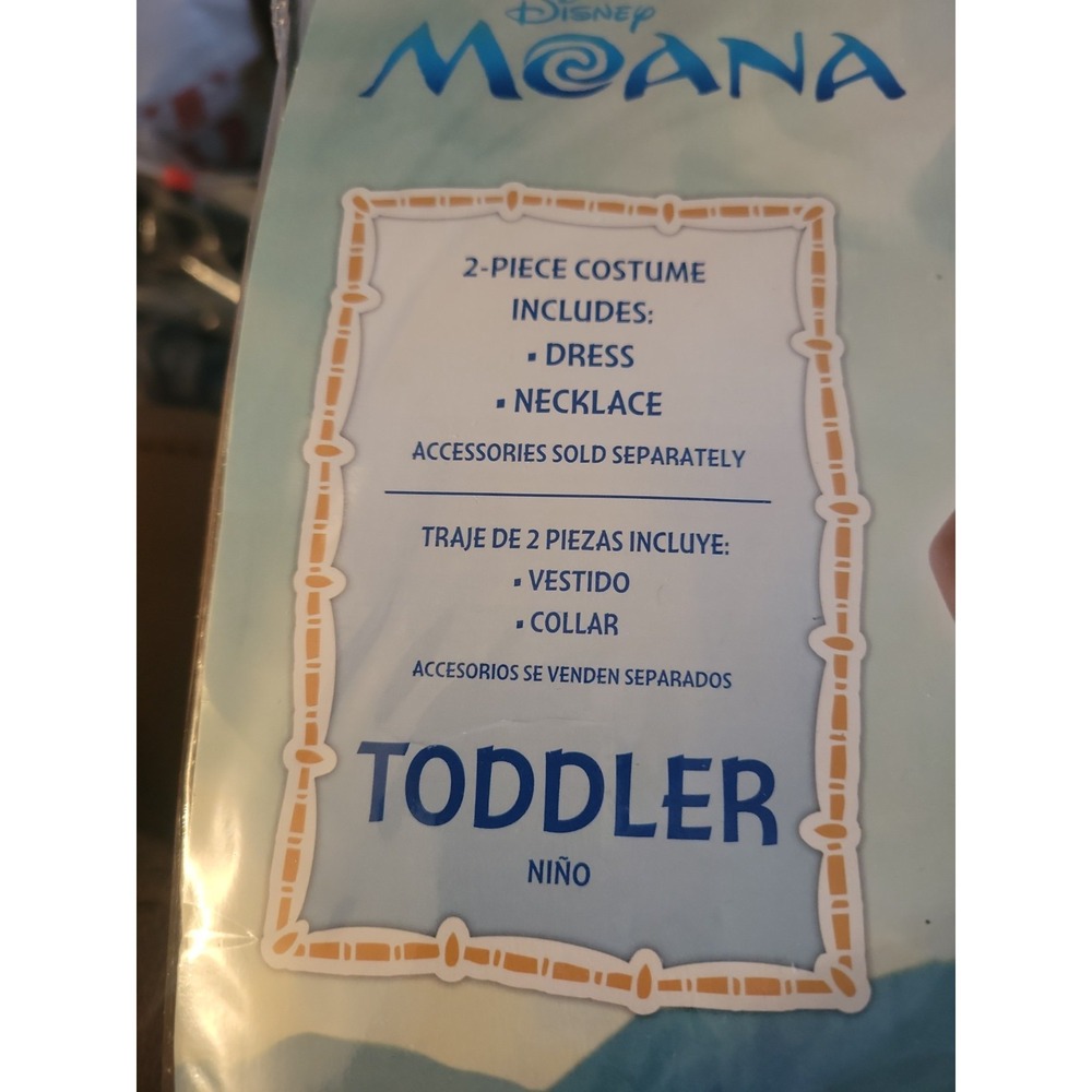Girls Moana Dress Princess Costume Gift Size Toddler 3-4 Halloween, Party - Picture 2 of 3